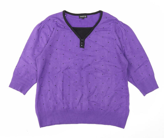 Womens UK Size XL Paramour Purple Pullover Jumper