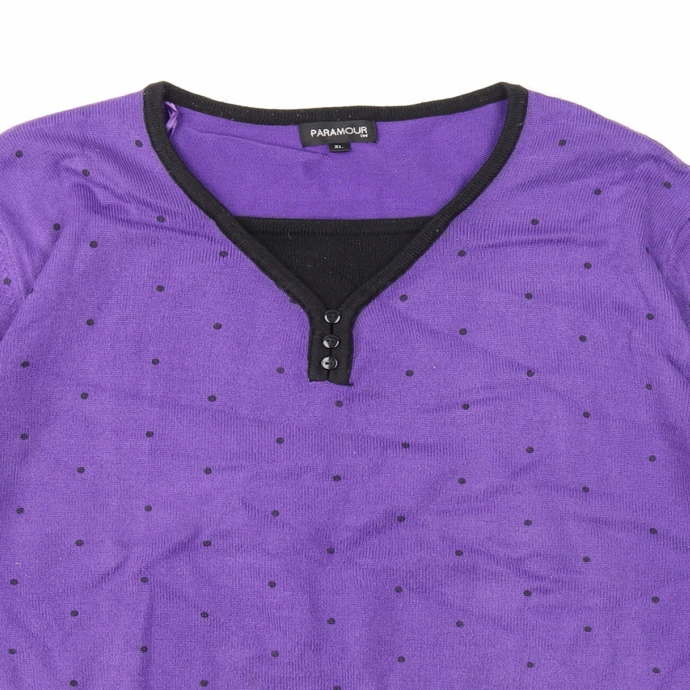 Womens UK Size XL Paramour Purple Pullover Jumper