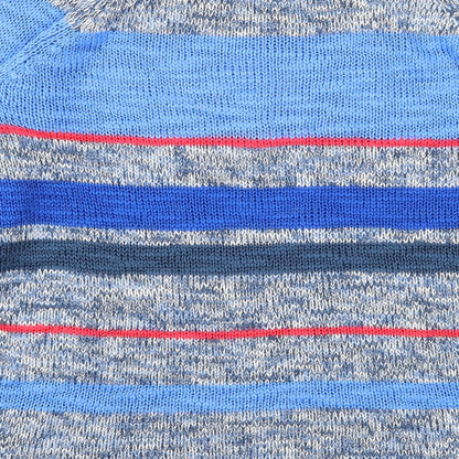 Cherokee Mens Blue Round Neck Striped Acrylic Pullover Jumper Size S Long Sleeve