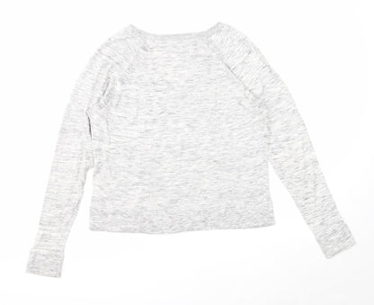 Feel the piece Womens Grey V-Neck Cotton Pullover Jumper Size XS