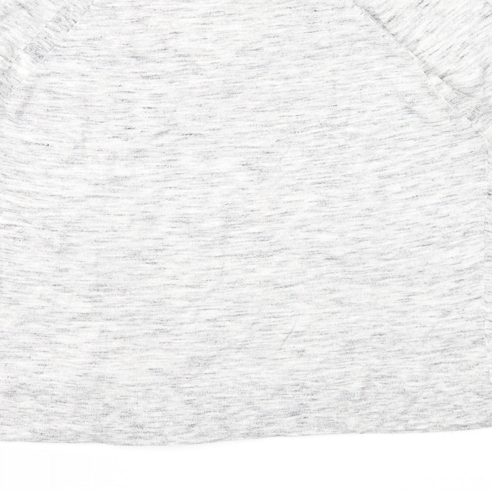 Feel the piece Womens Grey V-Neck Cotton Pullover Jumper Size XS