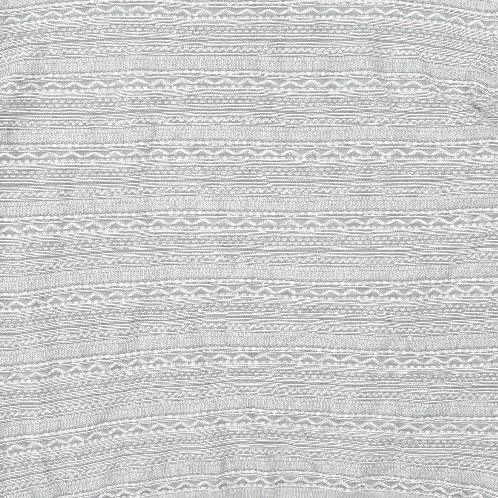 Springfield Mens Grey Round Neck Fair Isle Cotton Pullover Jumper Size XL Long Sleeve