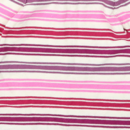 Nutmeg Girls White Striped Cotton Jumper Dress Size 6-9 Months Round Neck Pullover