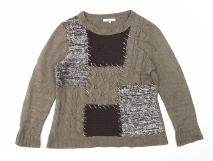 Kliss Womens Grey Round Neck Acrylic Pullover Jumper Size XL
