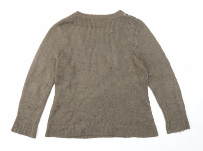 Kliss Womens Grey Round Neck Acrylic Pullover Jumper Size XL