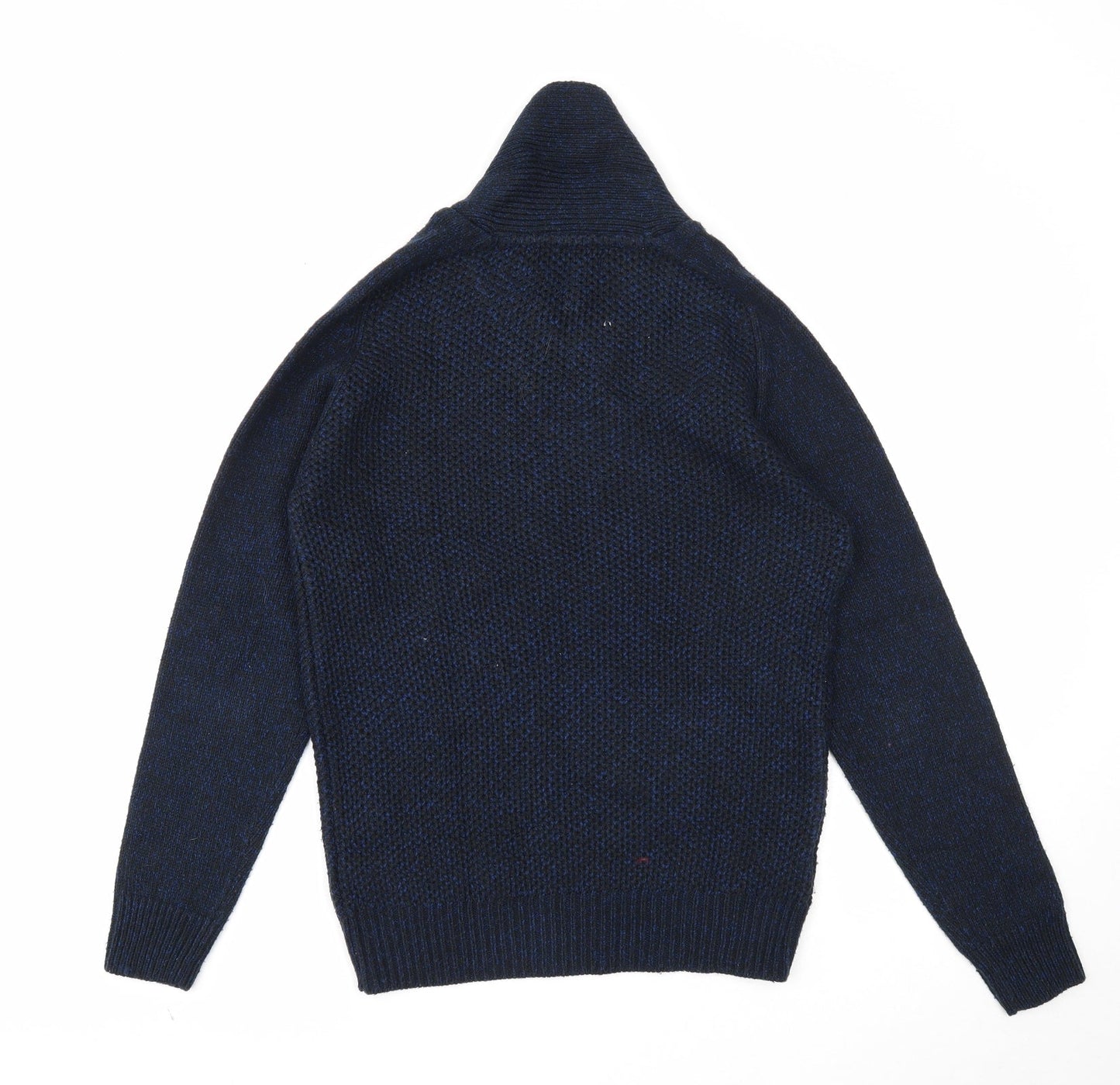 NEXT Mens Blue V-Neck Acrylic Henley Jumper Size S Long Sleeve