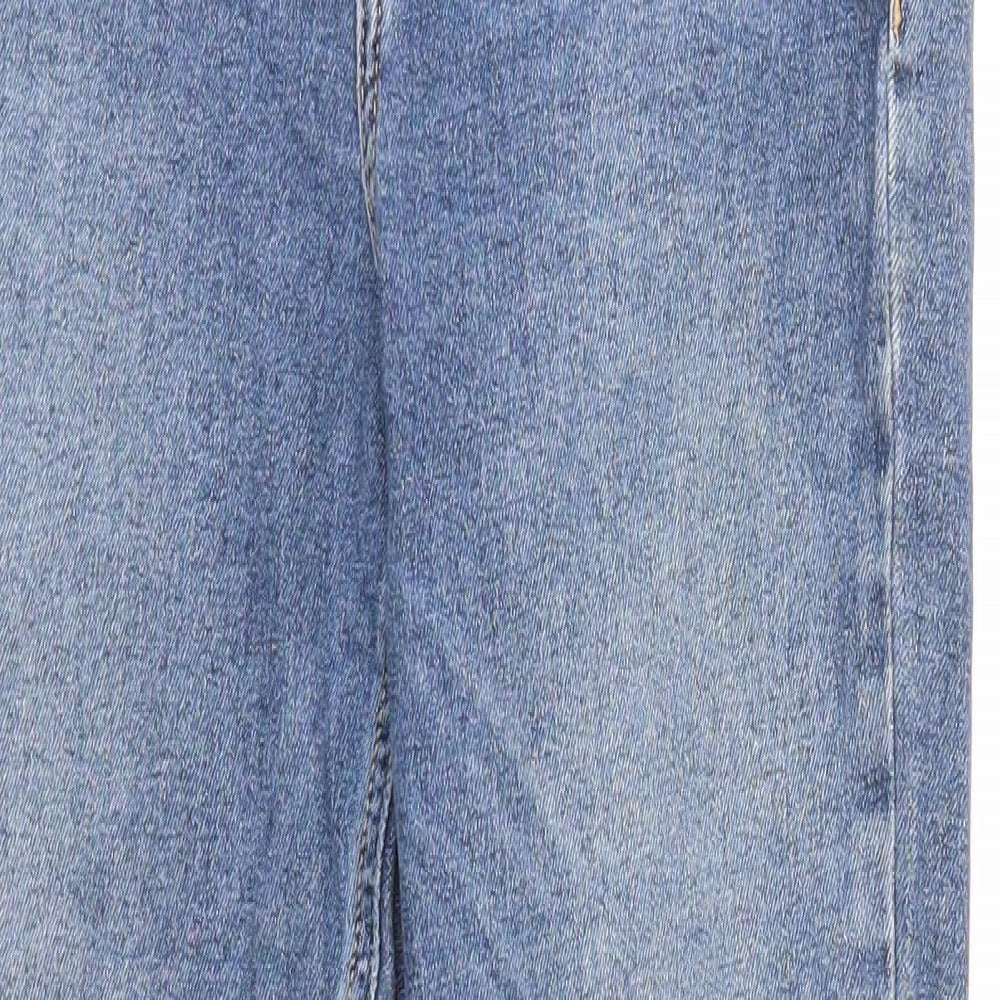Topshop Womens Blue Cotton Skinny Jeans Size 28 in Regular Zip