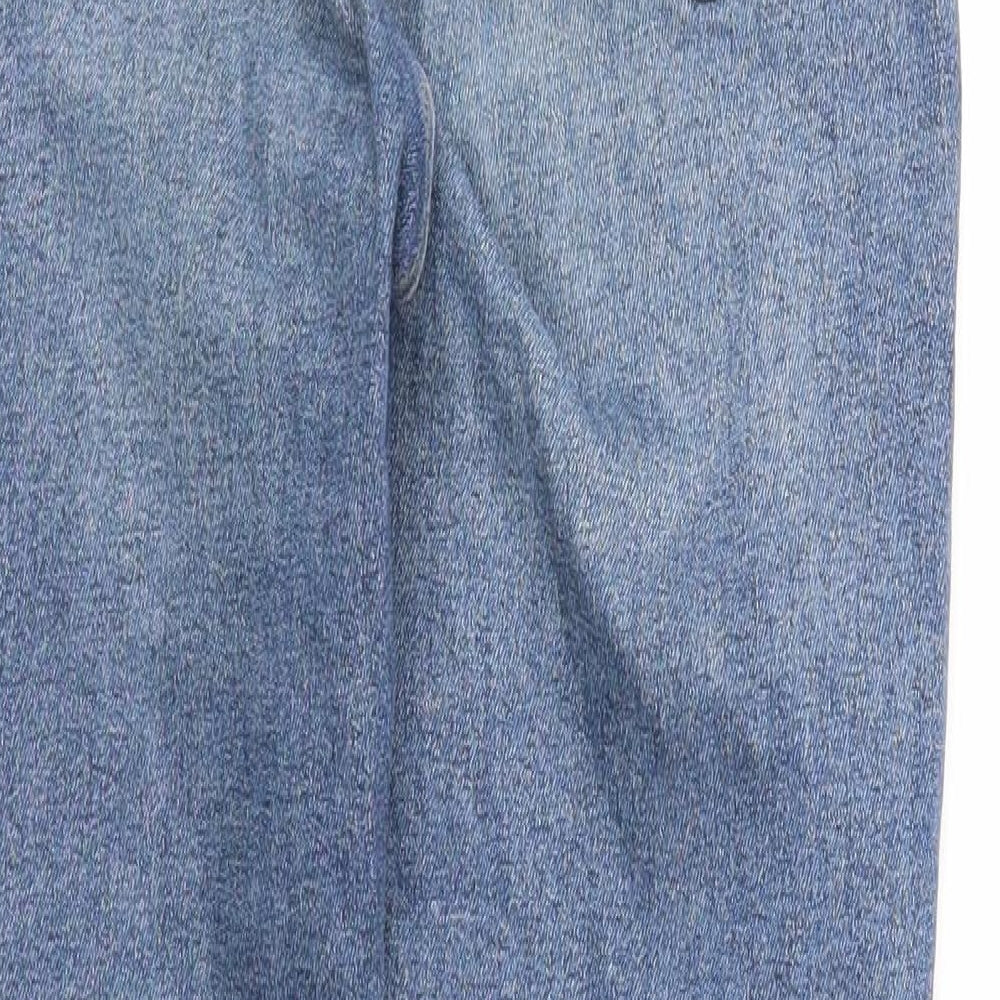 Topshop Womens Blue Cotton Skinny Jeans Size 28 in Regular Zip