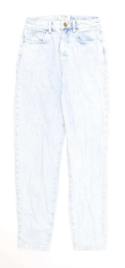 Miss Selfridge Womens Blue Cotton Skinny Jeans Size 4 Regular Zip