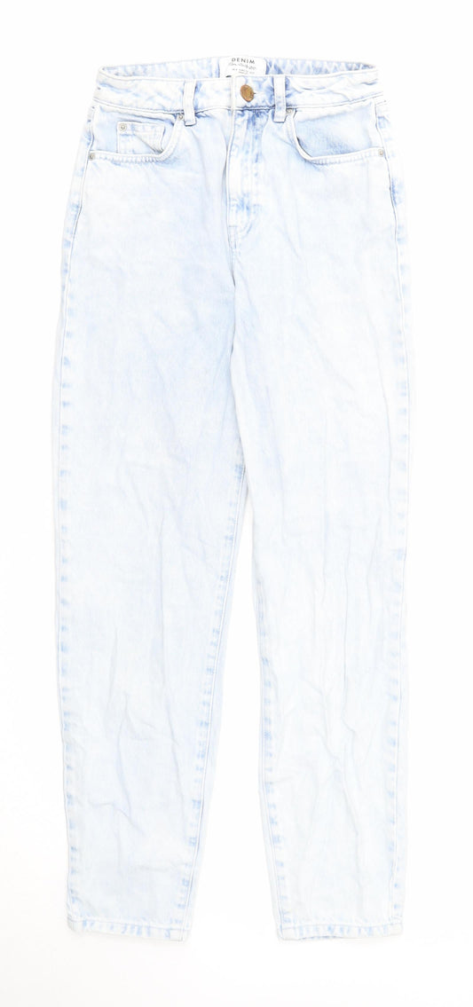 Miss Selfridge Womens Blue Cotton Skinny Jeans Size 4 Regular Zip