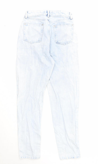 Miss Selfridge Womens Blue Cotton Skinny Jeans Size 4 Regular Zip