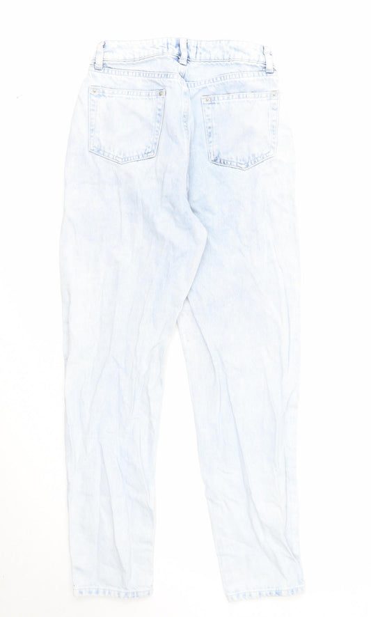 Miss Selfridge Womens Blue Cotton Skinny Jeans Size 4 Regular Zip