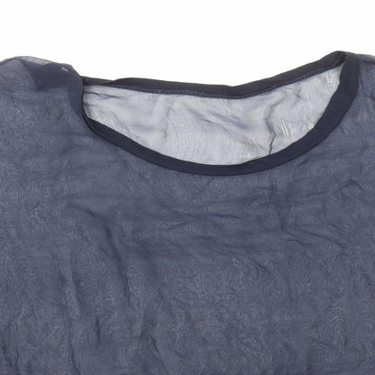Womens UK Size L Preworn Blue Cropped Blouse