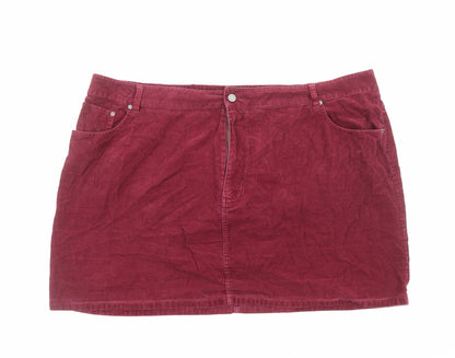 ASOS Womens Red Cotton Straight & Pencil Skirt Size 26 Zip