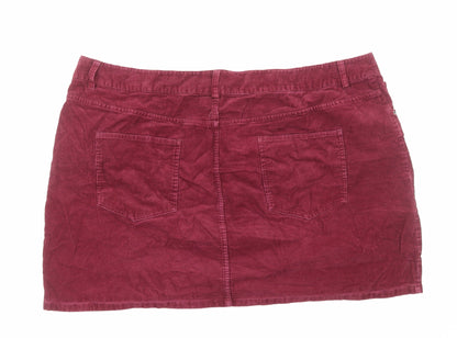 ASOS Womens Red Cotton Straight & Pencil Skirt Size 26 Zip