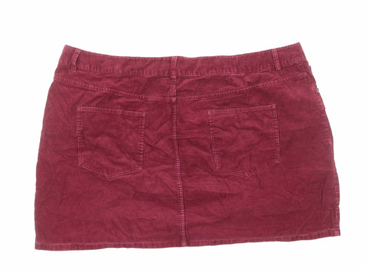 ASOS Womens Red Cotton Straight & Pencil Skirt Size 26 Zip