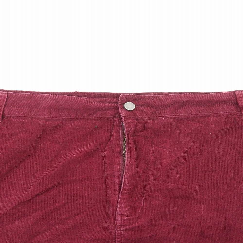 ASOS Womens Red Cotton Straight & Pencil Skirt Size 26 Zip