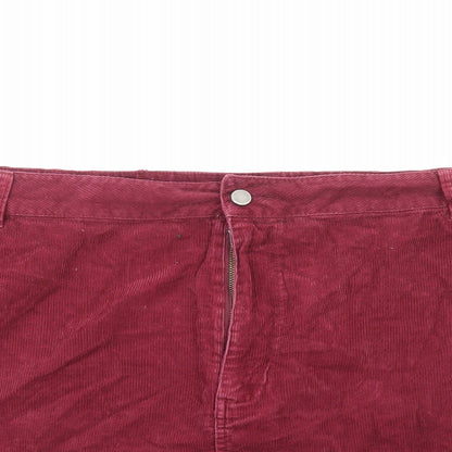 ASOS Womens Red Cotton Straight & Pencil Skirt Size 26 Zip