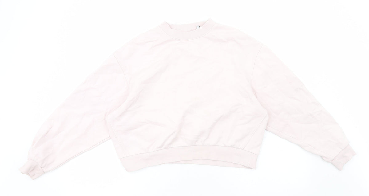 Weekday Womens Pink Cotton Pullover Sweatshirt Size XS Pullover - Cropped
