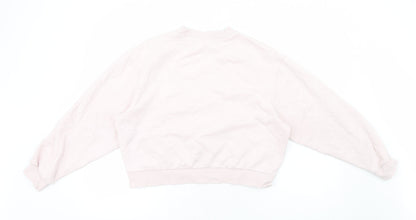 Weekday Womens Pink Cotton Pullover Sweatshirt Size XS Pullover - Cropped