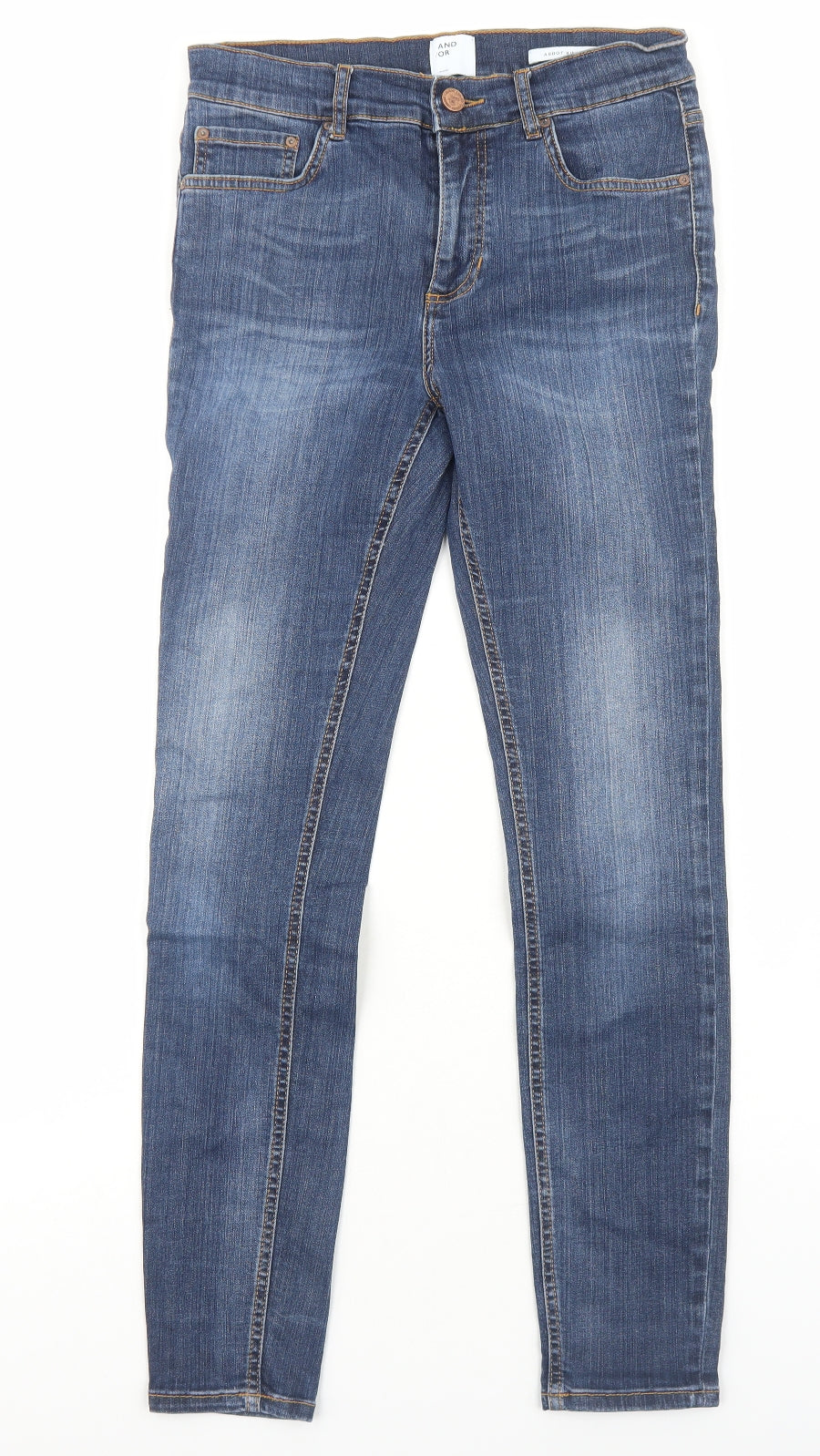 And Or Womens Blue Cotton Skinny Jeans Size 6 Regular Zip