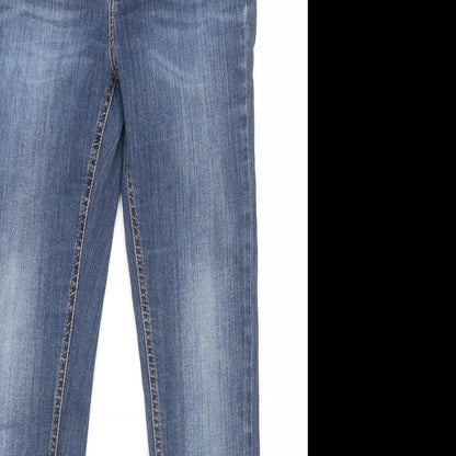 And Or Womens Blue Cotton Skinny Jeans Size 6 Regular Zip