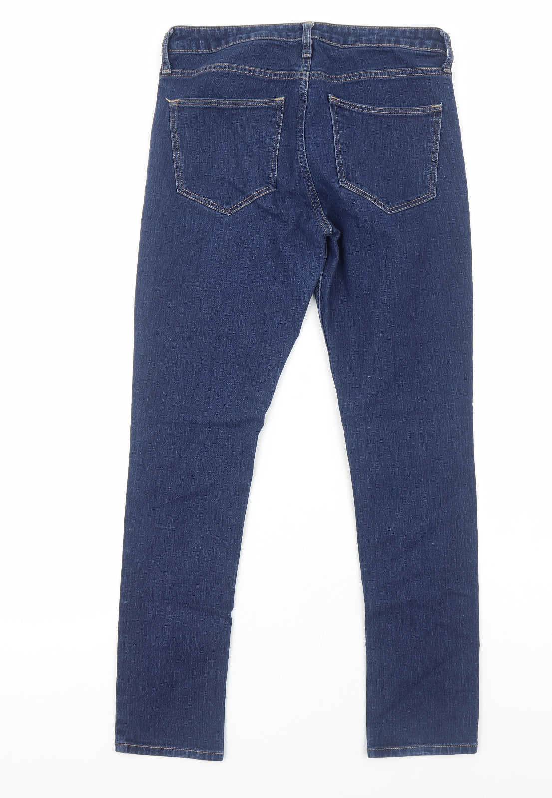 H&M Womens Blue Cotton Skinny Jeans Size 8 Regular Zip