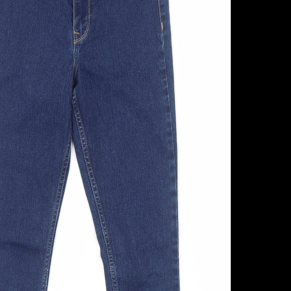 H&M Womens Blue Cotton Skinny Jeans Size 8 Regular Zip