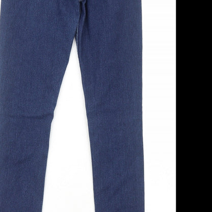 H&M Womens Blue Cotton Skinny Jeans Size 8 Regular Zip