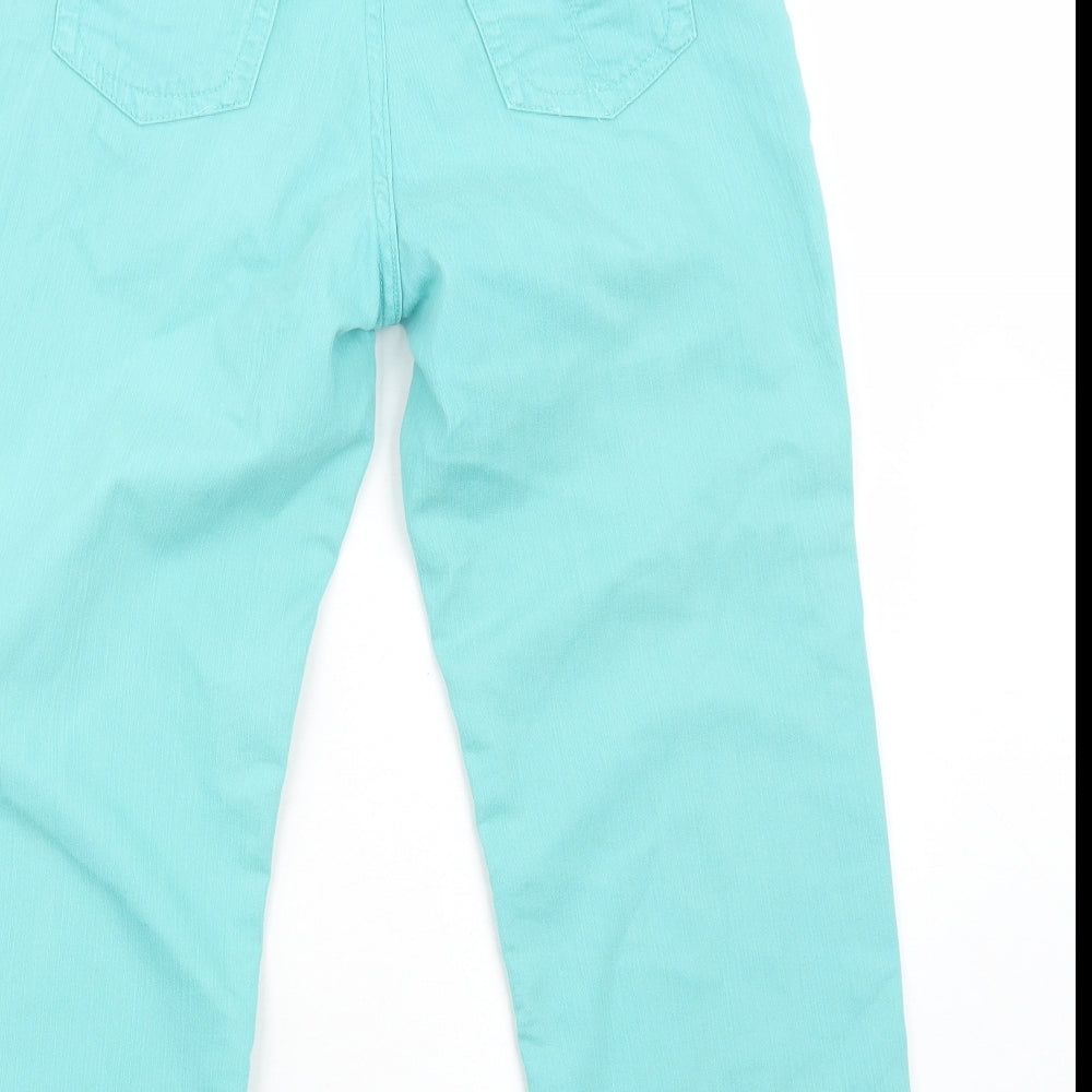 Per Una Womens Green Cotton Straight Jeans Size 10 Regular Zip