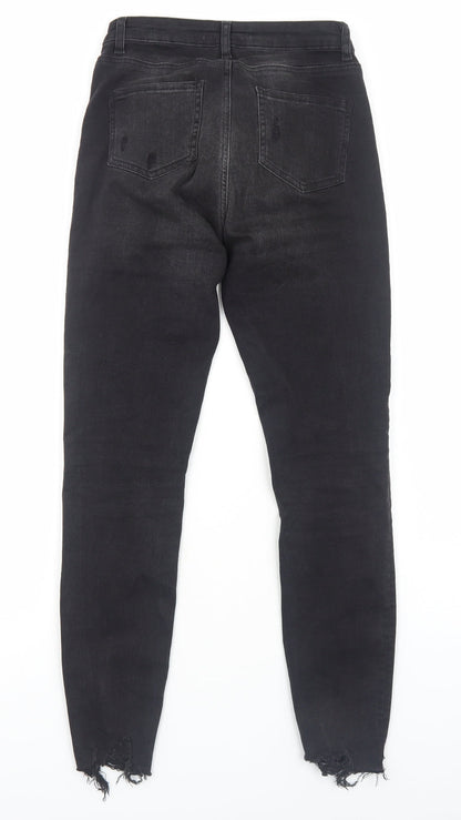Primark Womens Black Cotton Skinny Jeans Size 10 Regular Zip