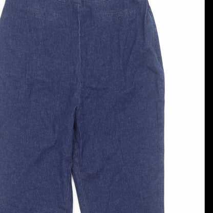 Essentials Womens Blue Cotton Straight Jeans Size 16 Regular Zip