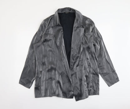 George Womens Silver Overcoat Coat Size 14 Hook & Eye