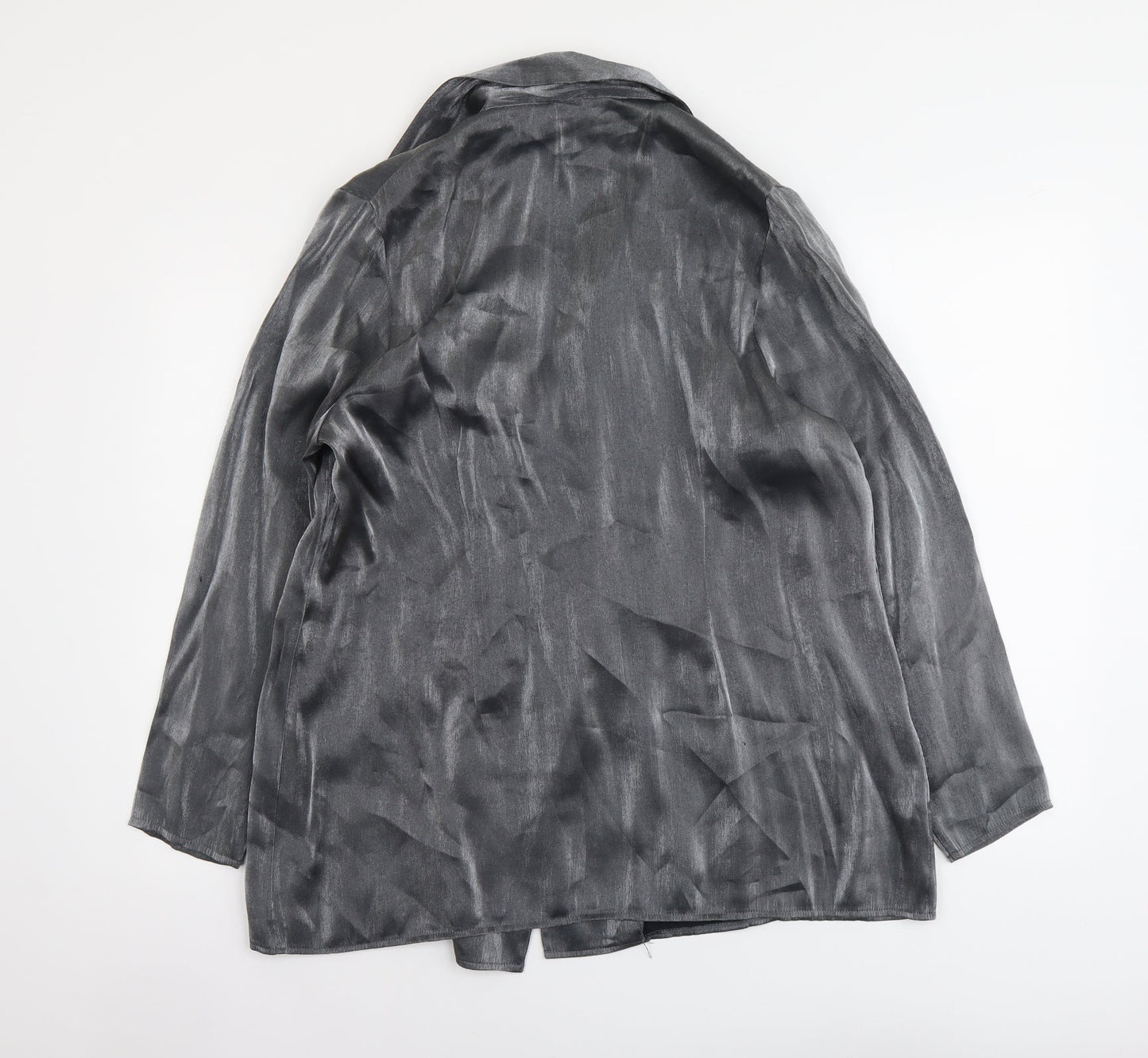 George Womens Silver Overcoat Coat Size 14 Hook & Eye