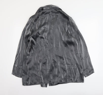 George Womens Silver Overcoat Coat Size 14 Hook & Eye