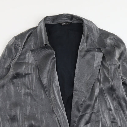 George Womens Silver Overcoat Coat Size 14 Hook & Eye