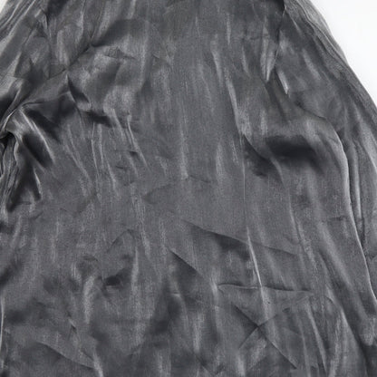 George Womens Silver Overcoat Coat Size 14 Hook & Eye