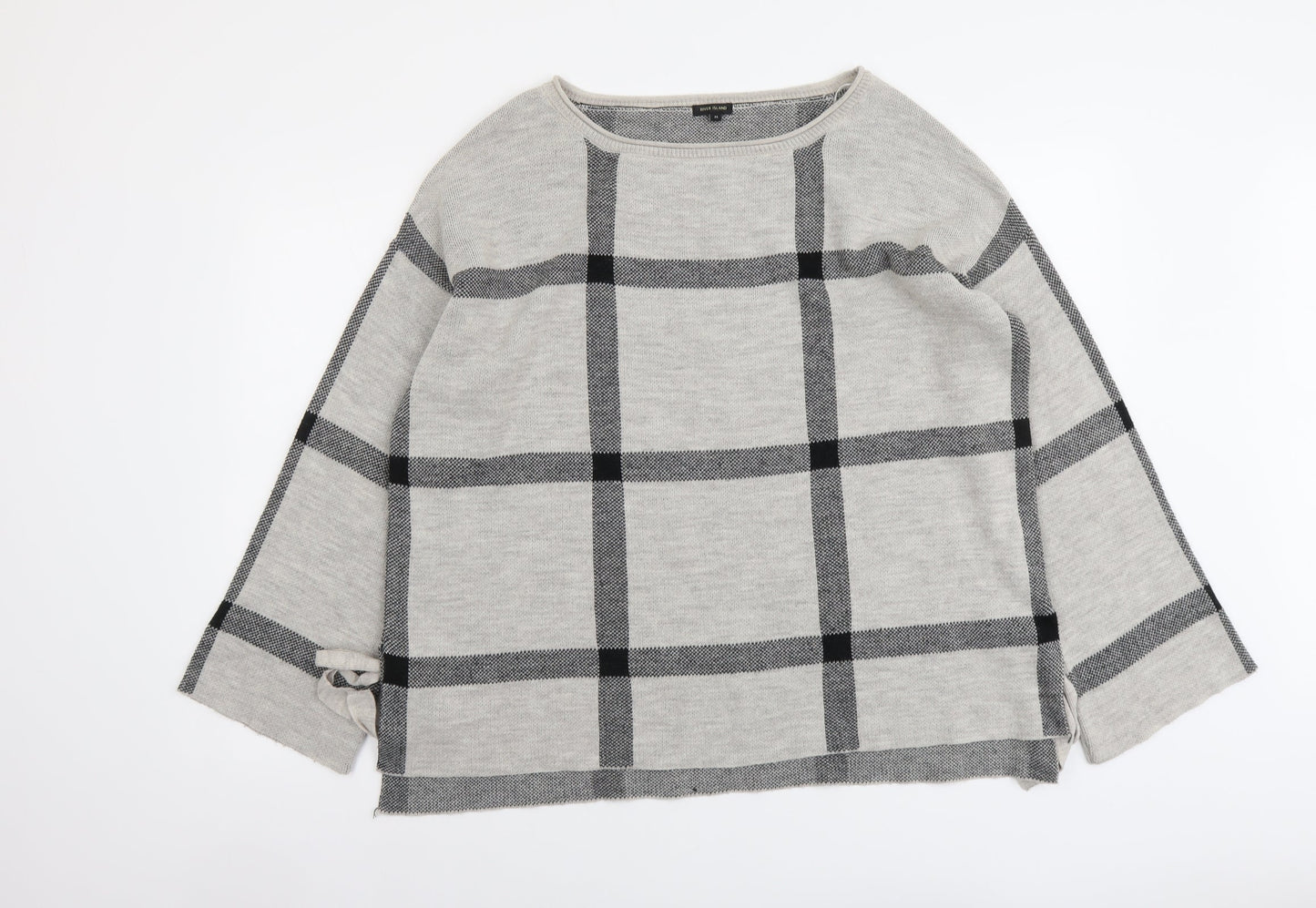 Womens UK Size M River Island Grey Pullover Jumper