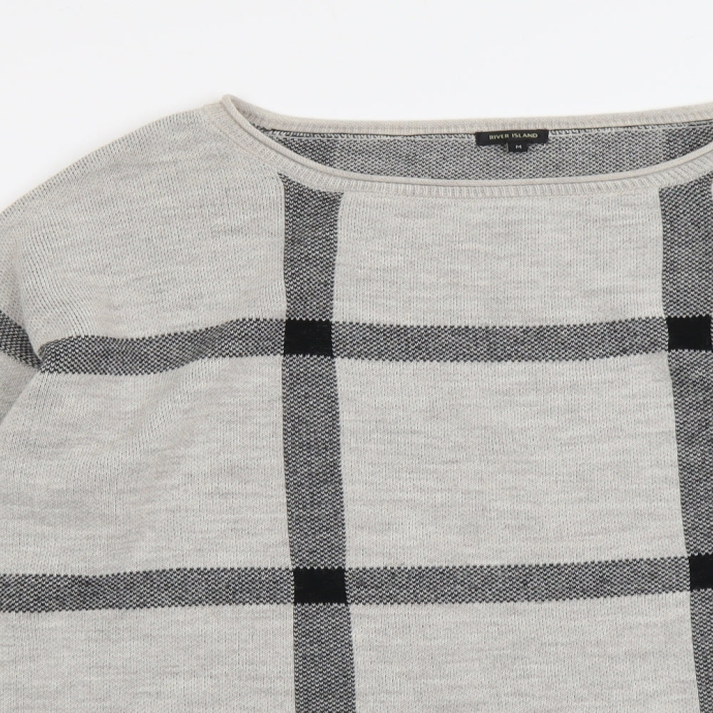 Womens UK Size M River Island Grey Pullover Jumper