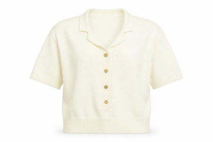 Mia Cassara Womens Ivory Collared Acrylic Cardigan Jumper Size M