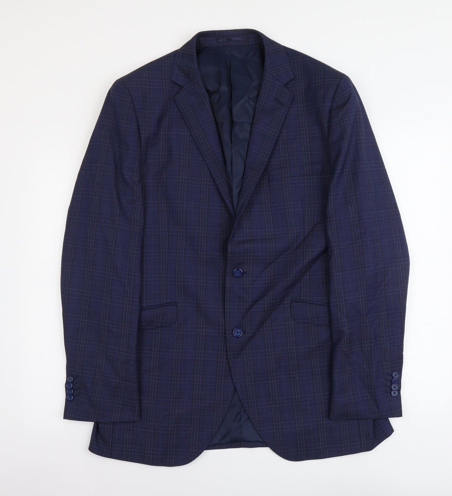 Mens UK Size L Brook Taverner Regular Blue Suit Jacket