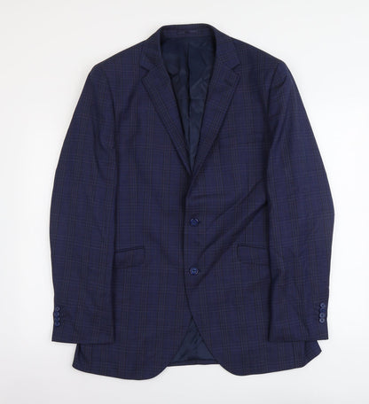 Mens UK Size L Brook Taverner Regular Blue Suit Jacket