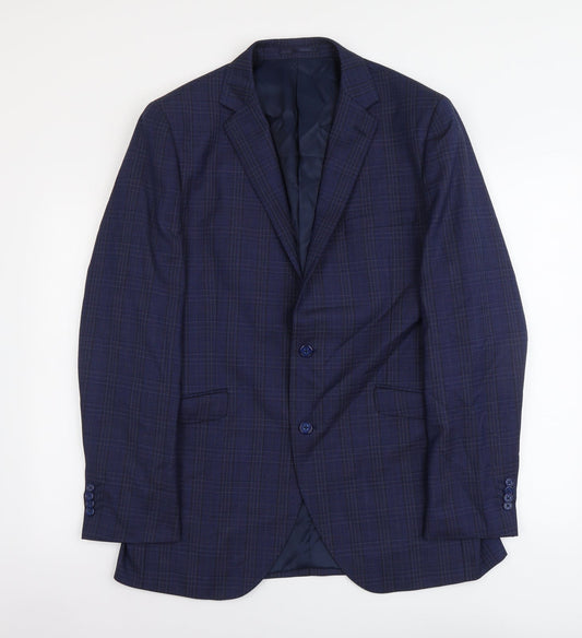 Mens UK Size L Brook Taverner Regular Blue Suit Jacket