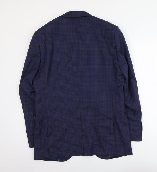 Mens UK Size L Brook Taverner Regular Blue Suit Jacket