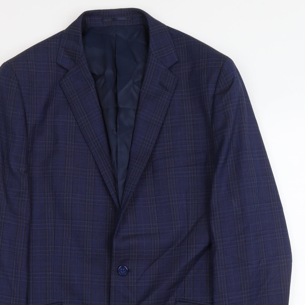 Mens UK Size L Brook Taverner Regular Blue Suit Jacket