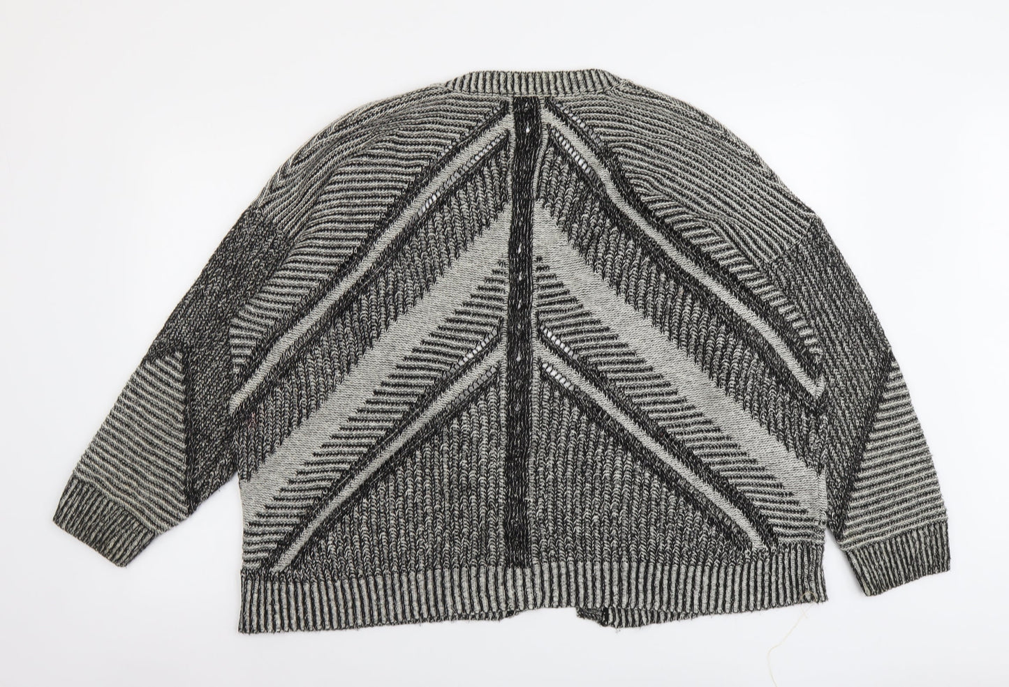 Womens UK Size L Sparkle & Fade Black Cardigan Jumper