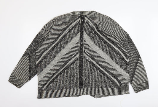 Womens UK Size L Sparkle & Fade Black Cardigan Jumper