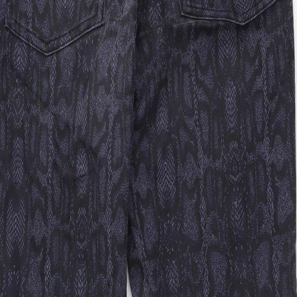 Marks and Spencer Womens Blue Animal Print Cotton Jegging Jeans Size 10 L26 in Regular - Snake Print