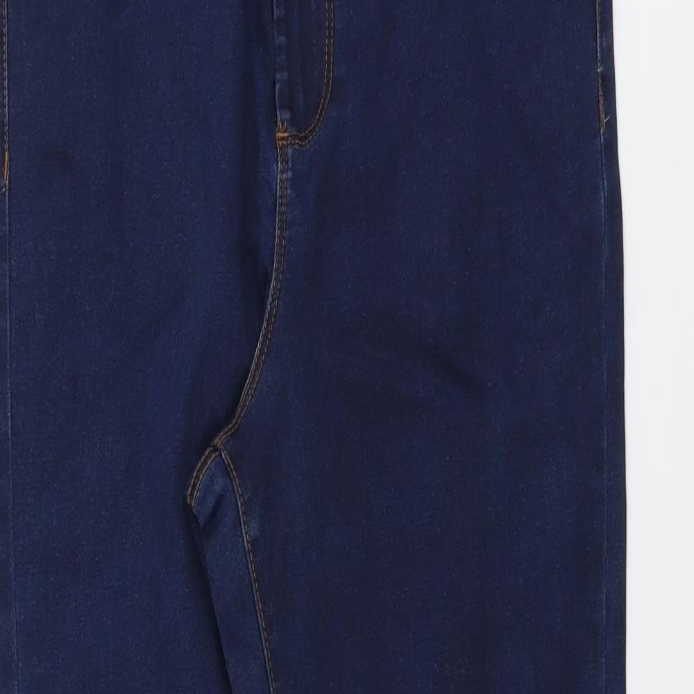 Denim & Co. Womens Blue Cotton Skinny Jeans Size 14 L27 in Regular Button