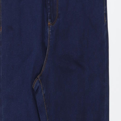Denim & Co. Womens Blue Cotton Skinny Jeans Size 14 L27 in Regular Button